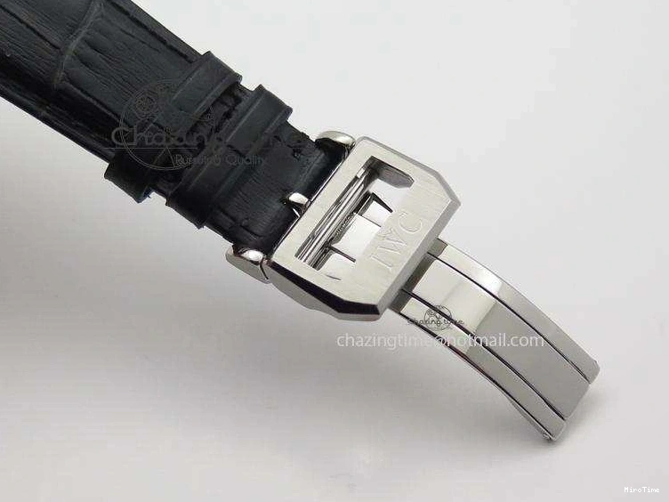 MIROTIME 0204 Portuguese Tourbillon Power Reserve Moonphase SS Black Dial Gold Numbers On Black Leather Strap RelaxedFit 7320